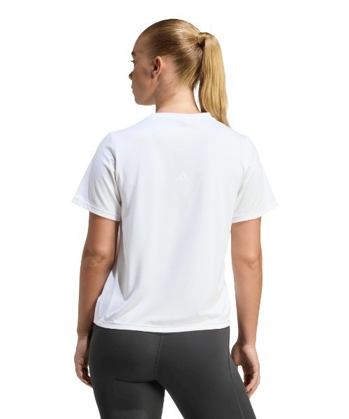 adidas(アディダス)の「アディダス adidas ワークアウト エッセンシャル クルーネック Tシャツ(Tシャツ/カットソー・レディース・ホワイト/スモークピンク・S/M/L)」の4枚目の写真