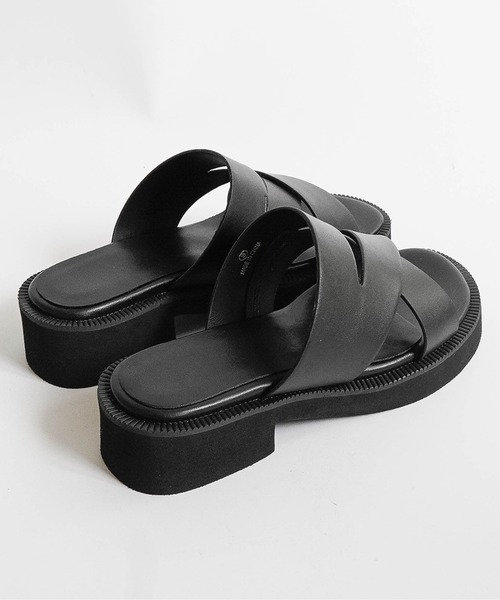 Fabby fabby（ファビィーファビィー）の「ワイドクロスミュールサンダル（サンダル・レディース・ブラウン/ブラック・SMALL/MEDIUM/LARGE）」の18枚目の写真