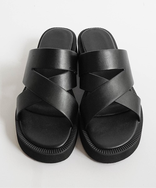 Fabby fabby（ファビィーファビィー）の「ワイドクロスミュールサンダル（サンダル・レディース・ブラウン/ブラック・SMALL/MEDIUM/LARGE）」の20枚目の写真