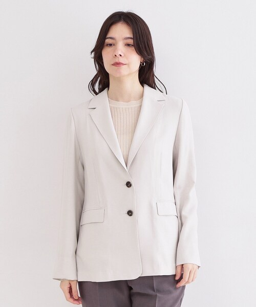 OPAQUE.CLIP（オペークドットクリップ）の「シングルテーラードジャケット【洗える/裏地なし】（テーラードジャケット・レディース・ナチュラル/ブラウン系その他/ネイビー・36/38/42/40）」の16枚目の写真