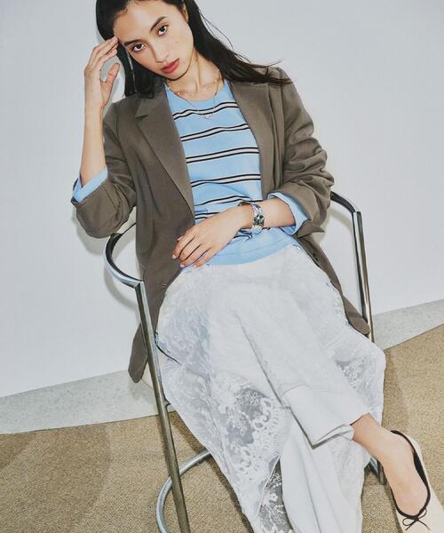 OPAQUE.CLIP（オペークドットクリップ）の「シングルテーラードジャケット【洗える/裏地なし】（テーラードジャケット・レディース・ナチュラル/ブラウン系その他/ネイビー・36/38/42/40）」の7枚目の写真