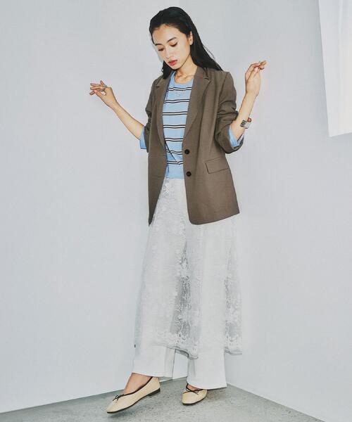 OPAQUE.CLIP（オペークドットクリップ）の「シングルテーラードジャケット【洗える/裏地なし】（テーラードジャケット・レディース・ナチュラル/ブラウン系その他/ネイビー・36/38/42/40）」の6枚目の写真