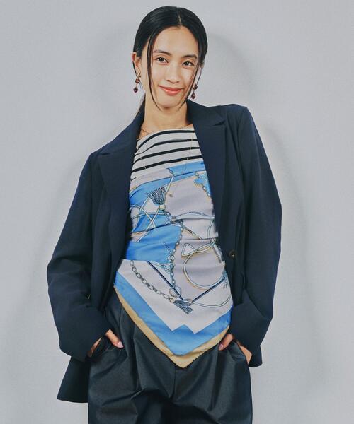 OPAQUE.CLIP（オペークドットクリップ）の「シングルテーラードジャケット【洗える/裏地なし】（テーラードジャケット・レディース・ナチュラル/ブラウン系その他/ネイビー・36/38/42/40）」の5枚目の写真