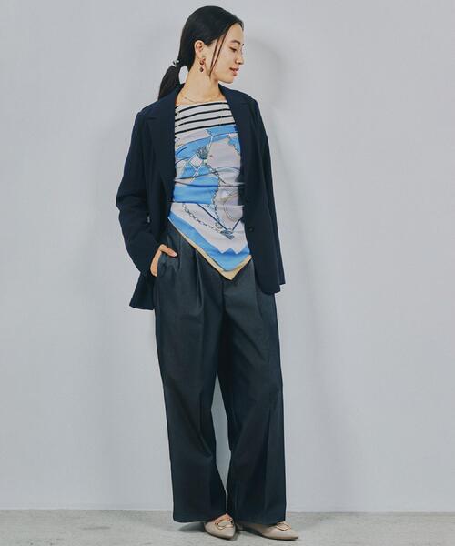 OPAQUE.CLIP（オペークドットクリップ）の「シングルテーラードジャケット【洗える/裏地なし】（テーラードジャケット・レディース・ナチュラル/ブラウン系その他/ネイビー・36/38/42/40）」の4枚目の写真