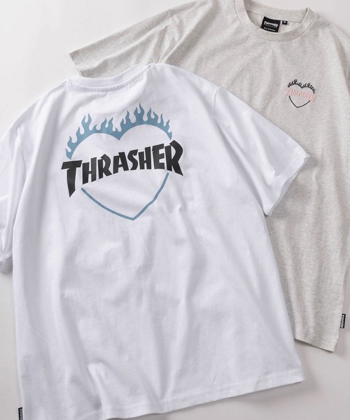 THRASHER(スラッシャー)の「【70】【THRASHER/スラッシャー】ファイヤーエンブレム ハートロゴ クルーネックプリントTシャツ/バックプリント/ワンポイント刺繍【Sサイズ~Lサイズ】(Tシャツ/カットソー・レディース・ブラック/ホワイト/アッシュグレー・S/M/L)」の19枚目の写真