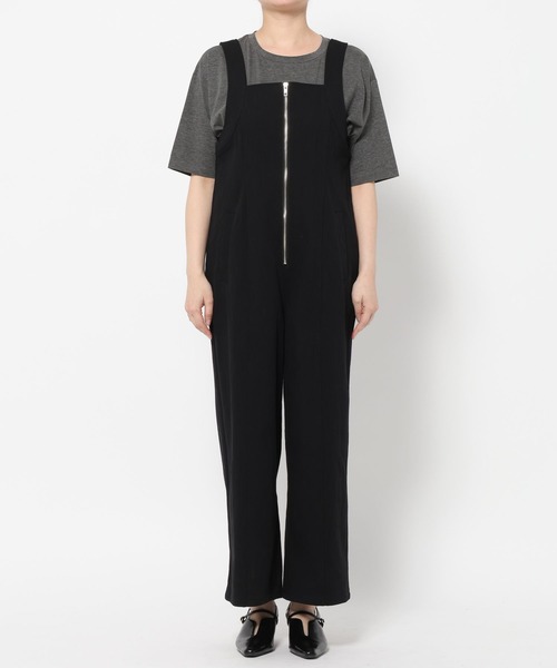 mysty woman(ミスティウーマン)の「フロントZIPオーバーオール 666534(サロペット/オーバーオール・レディース・オフホワイト/ブラック・FREE)」の6枚目の写真