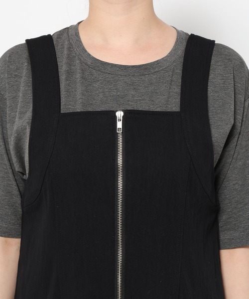 mysty woman(ミスティウーマン)の「フロントZIPオーバーオール 666534(サロペット/オーバーオール・レディース・オフホワイト/ブラック・FREE)」の9枚目の写真