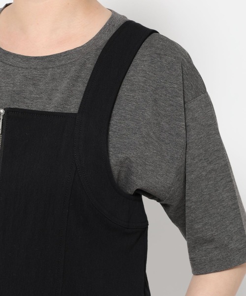 mysty woman(ミスティウーマン)の「フロントZIPオーバーオール 666534(サロペット/オーバーオール・レディース・オフホワイト/ブラック・FREE)」の10枚目の写真