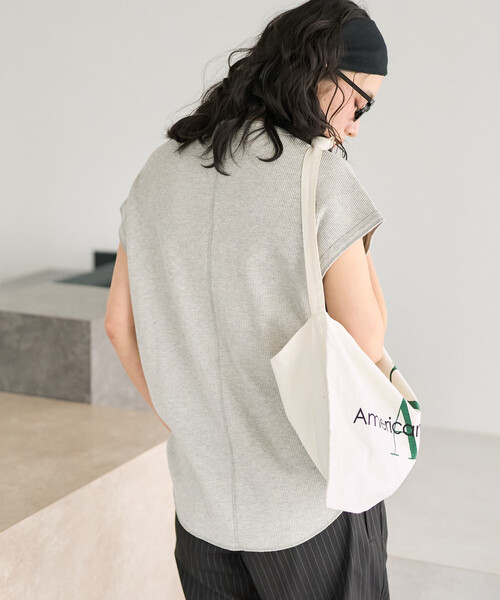 FREAK'S STORE(フリークスストア)の「FRUIT OF THE LOOM × FREAK'S STORE/フルーツオブザルーム 別注 ワッフル ヘンリーネック フレンチスリーブTシャツ(Tシャツ/カットソー・レディース・オフホワイト/その他/ブラック/ライトグレー・フリ-)」の22枚目の写真