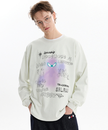 スプレーエイリアンロングスリーブTシャツアイボリー