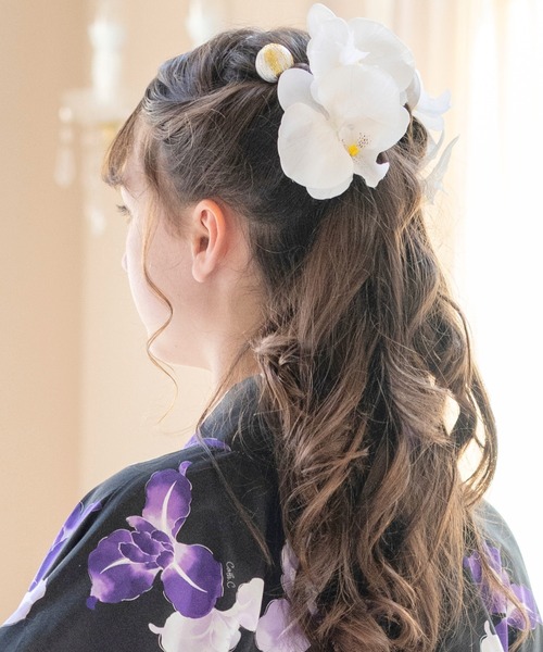 Catherine Cottage(キャサリンコテージ)の「胡蝶蘭ヘッドアクセサリー8点セット(その他ヘアアクセサリー・キッズ・オフホワイト・FREE)」の2枚目の写真