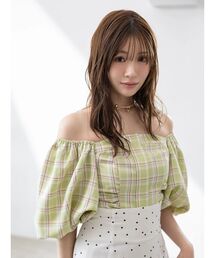 MERCURYDUO | 2WAYチェックオフショルベアブラウス(シャツ/ブラウス)