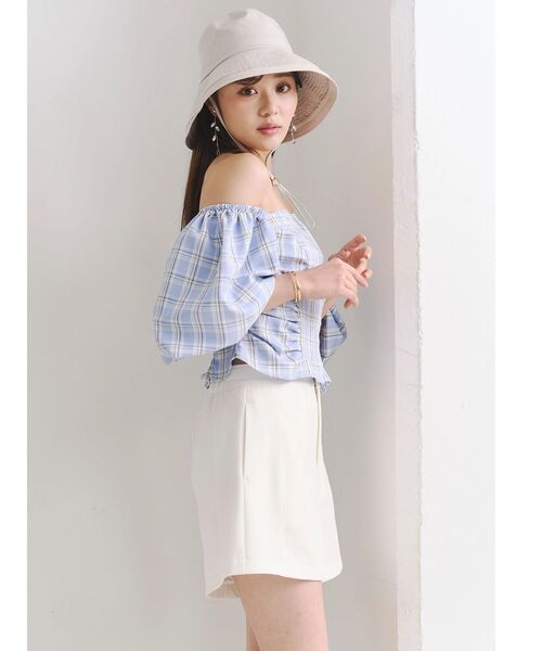 MERCURYDUO（マーキュリーデュオ）の「2WAYチェックオフショルベアブラウス（シャツ/ブラウス・レディース・ブルー/ライム・FREE）」の21枚目の写真