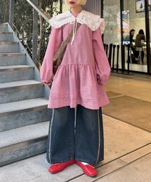 w closet（ダブルクローゼット）の「衿付きミニワンピース（スカート）」