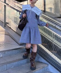 w closet（ダブルクローゼット）の「衿付きミニワンピース（スカート）」