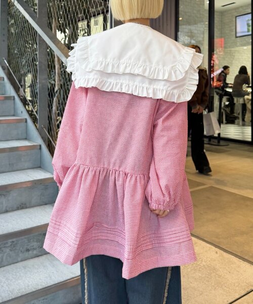 w closet(ダブルクローゼット)の「衿付きミニワンピース(スカート・レディース・レッド/ブラック・FREE)」の11枚目の写真