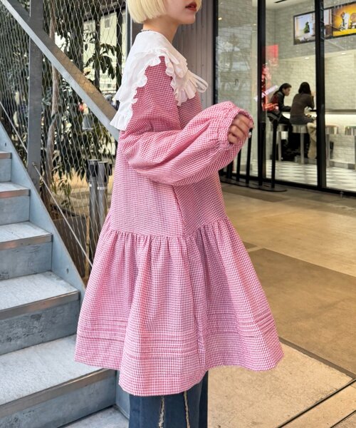 w closet(ダブルクローゼット)の「衿付きミニワンピース(スカート・レディース・レッド/ブラック・FREE)」の12枚目の写真