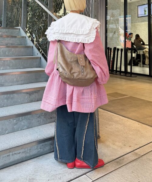 w closet(ダブルクローゼット)の「衿付きミニワンピース(スカート・レディース・レッド/ブラック・FREE)」の15枚目の写真