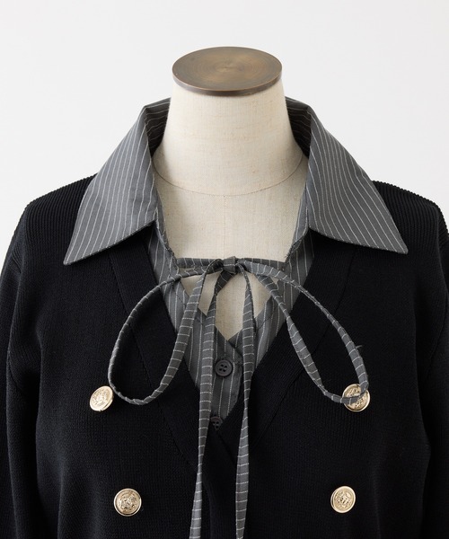 one after another NICE CLAUP(ワンアフターアナザーナイスクラップ)の「シャツドッキングミニワンピース(ワンピース・レディース・ブラック系その他/ホワイト系その他/ネイビー系・MEDIUM/SMALL)」の6枚目の写真