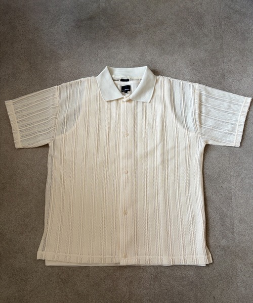 link lot(リンクロット)の「【2点セット】半袖レースシャツ×ワッフルタンクトップ(シャツ/ブラウス・メンズ・ベージュ/ブラック/アイボリー・M/L)」の13枚目の写真