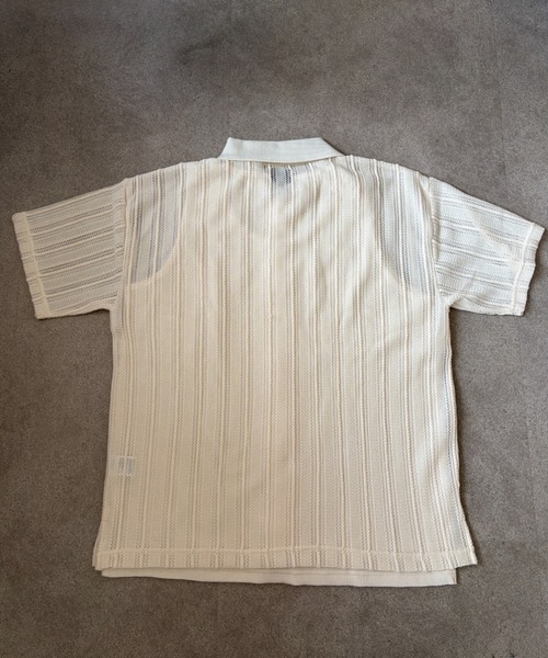 link lot(リンクロット)の「【2点セット】半袖レースシャツ×ワッフルタンクトップ(シャツ/ブラウス・メンズ・ベージュ/ブラック/アイボリー・M/L)」の14枚目の写真
