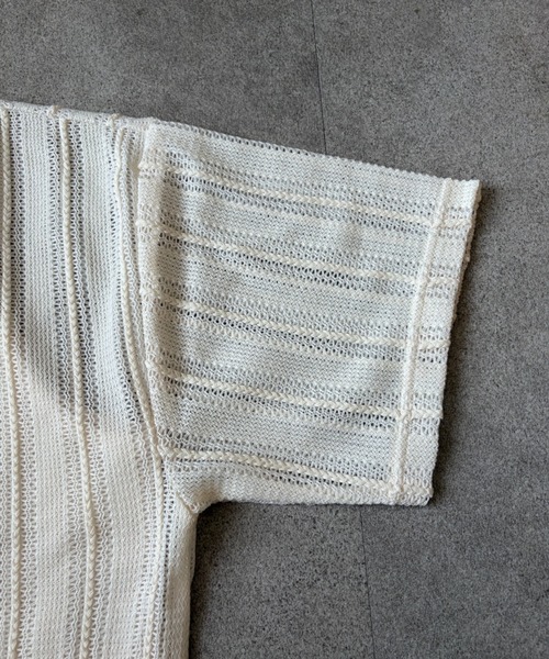 link lot(リンクロット)の「【2点セット】半袖レースシャツ×ワッフルタンクトップ(シャツ/ブラウス・メンズ・ベージュ/ブラック/アイボリー・M/L)」の16枚目の写真