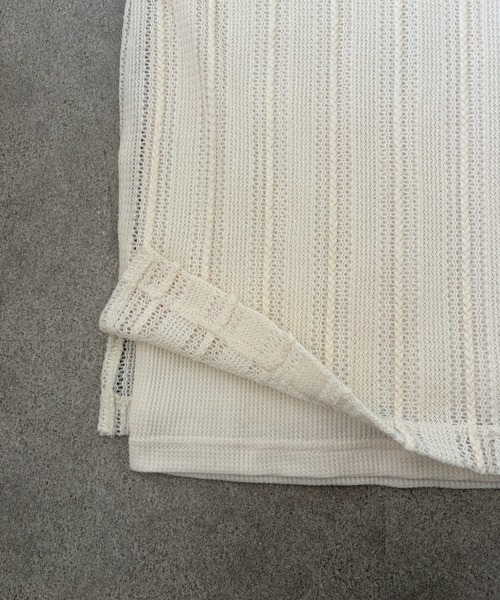 link lot(リンクロット)の「【2点セット】半袖レースシャツ×ワッフルタンクトップ(シャツ/ブラウス・メンズ・ベージュ/ブラック/アイボリー・M/L)」の17枚目の写真