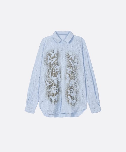 U:UME(ユーム)の「Emboss Painting Shirt(シャツ/ブラウス・メンズ・ブルー/ホワイト・X-LARGE/LARGE/MEDIUM)」の1枚目の写真