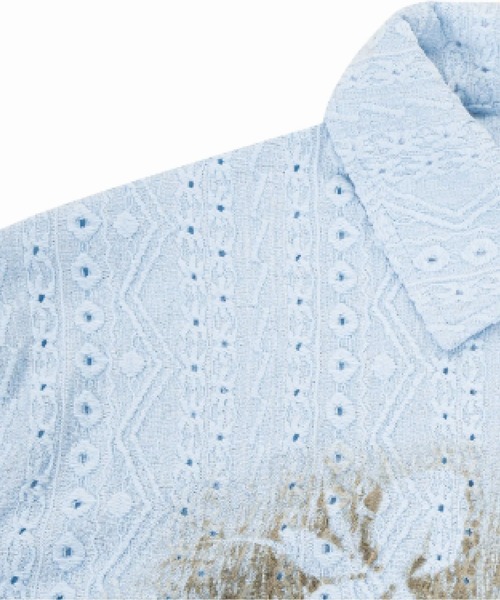 U:UME(ユーム)の「Emboss Painting Shirt(シャツ/ブラウス・メンズ・ブルー/ホワイト・X-LARGE/LARGE/MEDIUM)」の3枚目の写真