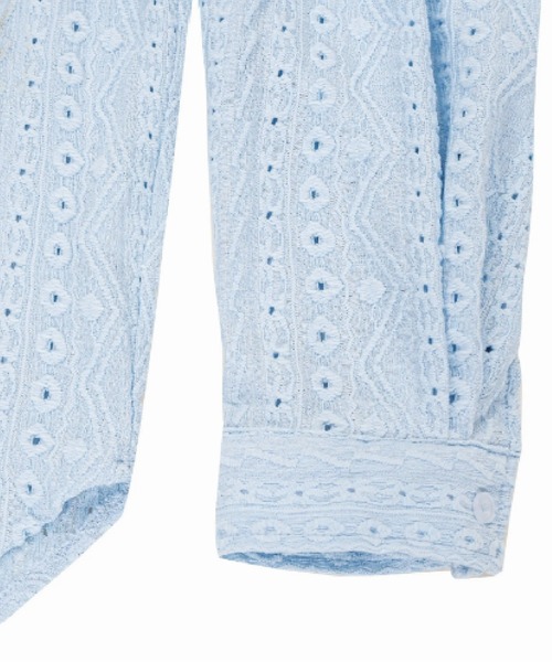 U:UME(ユーム)の「Emboss Painting Shirt(シャツ/ブラウス・メンズ・ブルー/ホワイト・X-LARGE/LARGE/MEDIUM)」の4枚目の写真