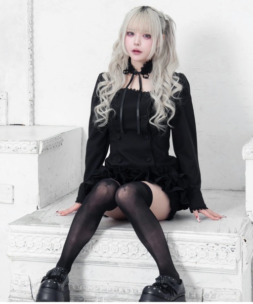 mine by LAFARY(マインバイラファリー)の「ダブルボタンスクエアブラウス(シャツ/ブラウス・レディース・ブラック/ホワイト・FREE)」の2枚目の写真