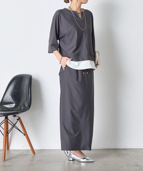 Jena espace merveilleux（ジェナ　エスパスメルヴェイユ）の「ドルマンセットアップ（ワンピース・レディース・チャコールグレー/カーキ・FREE）」の9枚目の写真