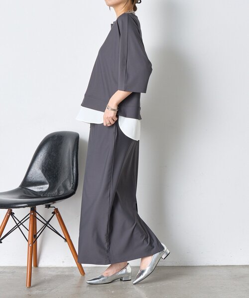 Jena espace merveilleux（ジェナ　エスパスメルヴェイユ）の「ドルマンセットアップ（ワンピース・レディース・チャコールグレー/カーキ・FREE）」の7枚目の写真