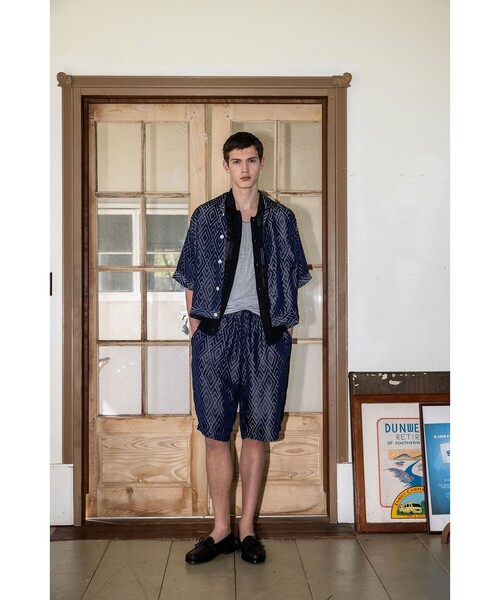 BEAMS PLUS(ビームスプラス)の「Easy Shorts Cupro Diamond Pattern(その他パンツ・メンズ・ネイビー/グリーン・SMALL/LARGE/MEDIUM/X-LARGE)」の7枚目の写真