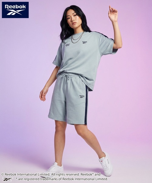 Reebok（リーボック）の「Reebok リーボック 上下セット セットアップ 薄手ミニ裏毛 半袖Tシャツ+ハーフパンツ（セットアップ・メンズ・グレー/アッシュグレー/ブラック/ネイビー・L/LL/M）」の3枚目の写真