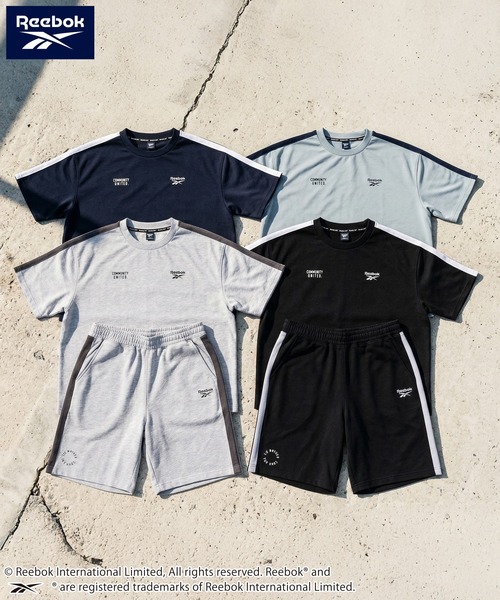 Reebok（リーボック）の「Reebok リーボック 上下セット セットアップ 薄手ミニ裏毛 半袖Tシャツ+ハーフパンツ（セットアップ・メンズ・グレー/アッシュグレー/ブラック/ネイビー・L/LL/M）」の5枚目の写真
