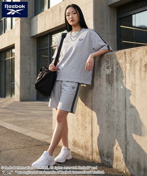 Reebok（リーボック）の「Reebok リーボック 上下セット セットアップ 薄手ミニ裏毛 半袖Tシャツ+ハーフパンツ（セットアップ・メンズ・グレー/アッシュグレー/ブラック/ネイビー・L/LL/M）」の13枚目の写真