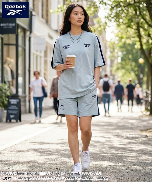 Reebok（リーボック）の「Reebok リーボック 上下セット セットアップ 薄手ミニ裏毛 半袖Tシャツ+ハーフパンツ（セットアップ・メンズ・グレー/アッシュグレー/ブラック/ネイビー・L/LL/M）」の17枚目の写真