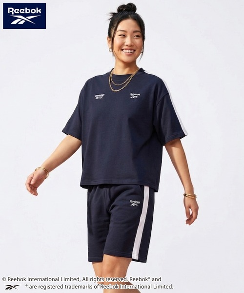 Reebok（リーボック）の「Reebok リーボック 上下セット セットアップ 薄手ミニ裏毛 半袖Tシャツ+ハーフパンツ（セットアップ・メンズ・グレー/アッシュグレー/ブラック/ネイビー・L/LL/M）」の19枚目の写真