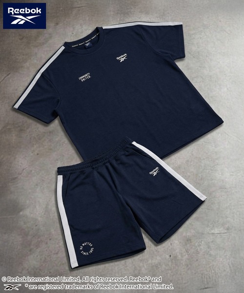 Reebok（リーボック）の「Reebok リーボック 上下セット セットアップ 薄手ミニ裏毛 半袖Tシャツ+ハーフパンツ（セットアップ・メンズ・グレー/アッシュグレー/ブラック/ネイビー・L/LL/M）」の18枚目の写真