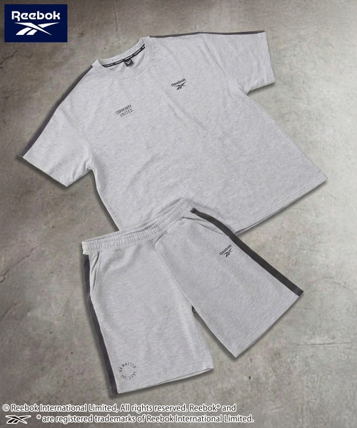 Reebok（リーボック）の「Reebok リーボック 上下セット セットアップ 薄手ミニ裏毛 半袖Tシャツ+ハーフパンツ（セットアップ・メンズ・グレー/アッシュグレー/ブラック/ネイビー・L/LL/M）」の10枚目の写真
