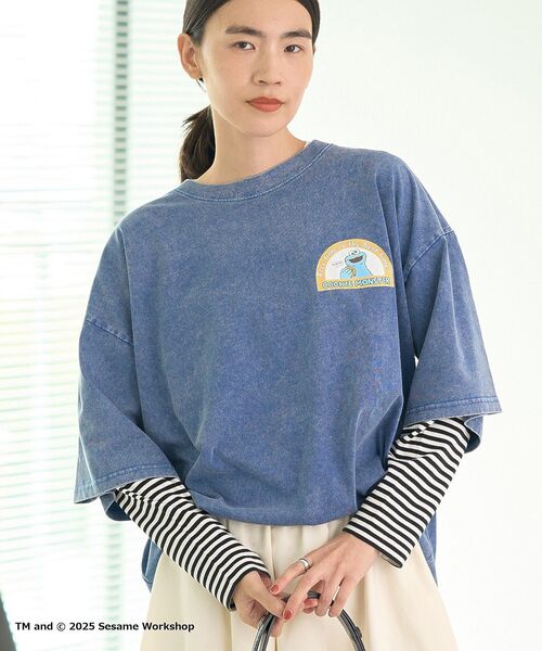 SESAME STREET(セサミストリート)の「クッキーモンスター/T(Tシャツ/カットソー・レディース・ブルー・FREE)」の1枚目の写真