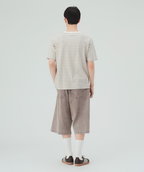 BEAMS HEART(ビームスハート)の「【6/18値下げ】フェード加工 ボーダー Tシャツ(ユニセックス)(Tシャツ/カットソー・メンズ・ブラウン/オフホワイト・MEDIUM/LARGE/SMALL)」の4枚目の写真