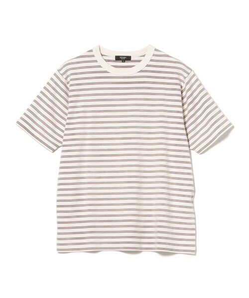 BEAMS HEART(ビームスハート)の「【6/18値下げ】フェード加工 ボーダー Tシャツ(ユニセックス)(Tシャツ/カットソー・メンズ・ブラウン/オフホワイト・MEDIUM/LARGE/SMALL)」の7枚目の写真