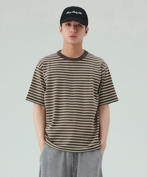 BEAMS HEART(ビームスハート)の「【6/18値下げ】フェード加工 ボーダー Tシャツ(ユニセックス)(Tシャツ/カットソー・メンズ・ブラウン/オフホワイト・MEDIUM/LARGE/SMALL)」の20枚目の写真