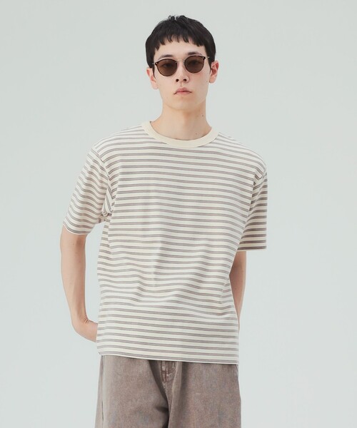BEAMS HEART(ビームスハート)の「【6/18値下げ】フェード加工 ボーダー Tシャツ(ユニセックス)(Tシャツ/カットソー・メンズ・ブラウン/オフホワイト・MEDIUM/LARGE/SMALL)」の21枚目の写真