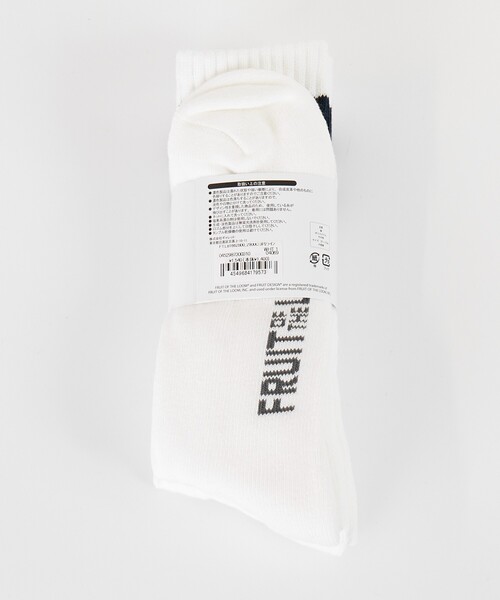 FRUIT OF THE LOOM（フルーツオブザルーム）の「【FRUIT OF THE LOOM/フルーツ・オブ・ザ・ルーム】 3P2ラインクルーソックス/3足パッククルーソックス（ソックス/靴下・メンズ・ホワイト系その他/ホワイト系その他2・フリー）」の5枚目の写真