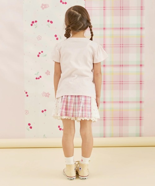KP(ケーピー)の「mimiちゃんアップリケ 半袖Tシャツ(Tシャツ/カットソー・キッズ・ピンク/オフホワイト・90cm/100cm/110cm/120cm/80cm/130cm)」の4枚目の写真
