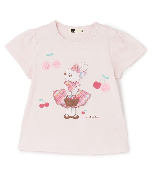 KP(ケーピー)の「mimiちゃんアップリケ 半袖Tシャツ(Tシャツ/カットソー・キッズ・ピンク/オフホワイト・90cm/100cm/110cm/120cm/80cm/130cm)」の5枚目の写真