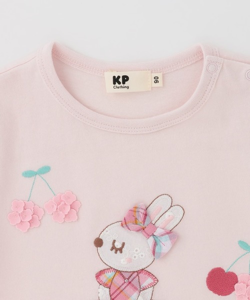 KP(ケーピー)の「mimiちゃんアップリケ 半袖Tシャツ(Tシャツ/カットソー・キッズ・ピンク/オフホワイト・90cm/100cm/110cm/120cm/80cm/130cm)」の8枚目の写真
